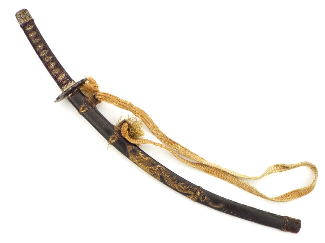 Very Nice Japanese MINIATURE Tachi Sword: Very Nice Japanese MINIATURE Tachi Sword. Full Length 13 Inches Blade Length 8 Inches
