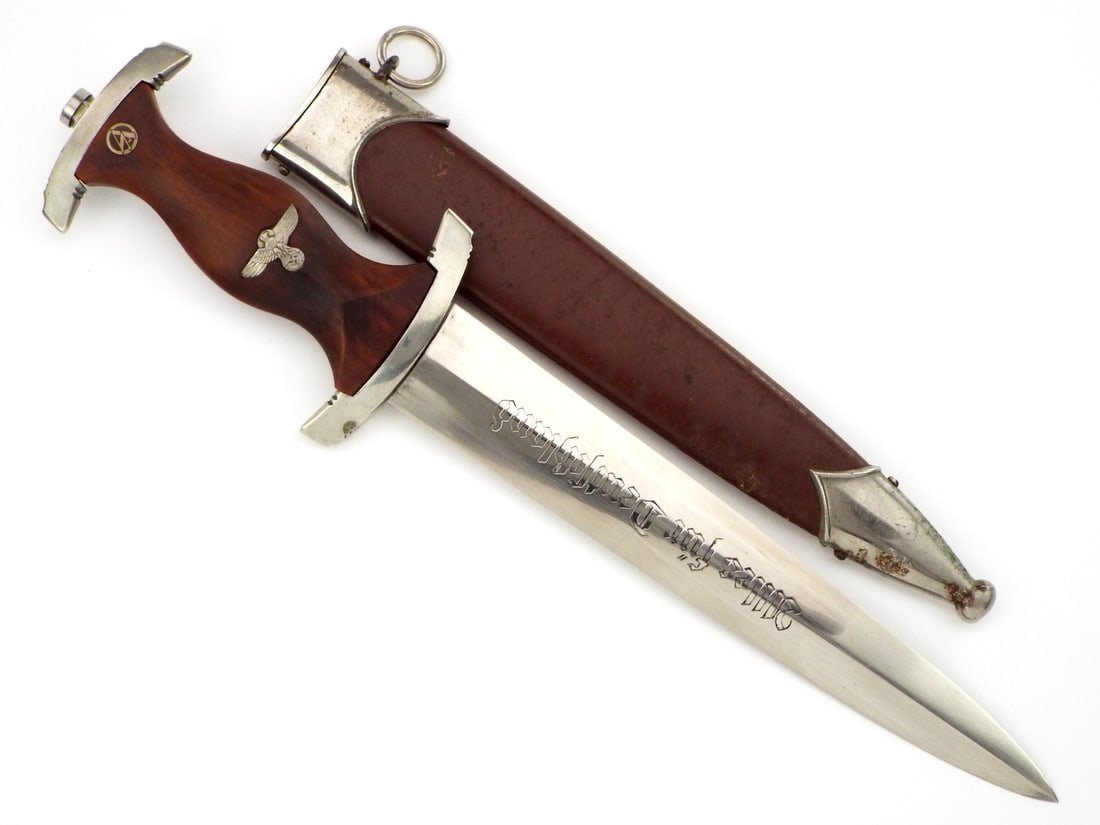 FINE German WWII SA Dagger by RARE MAKER F.HERDER A.S. SOLINGEN. (1 of 14)