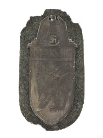 German WWII Uniformed Removed Army NARVIK Arm Shield