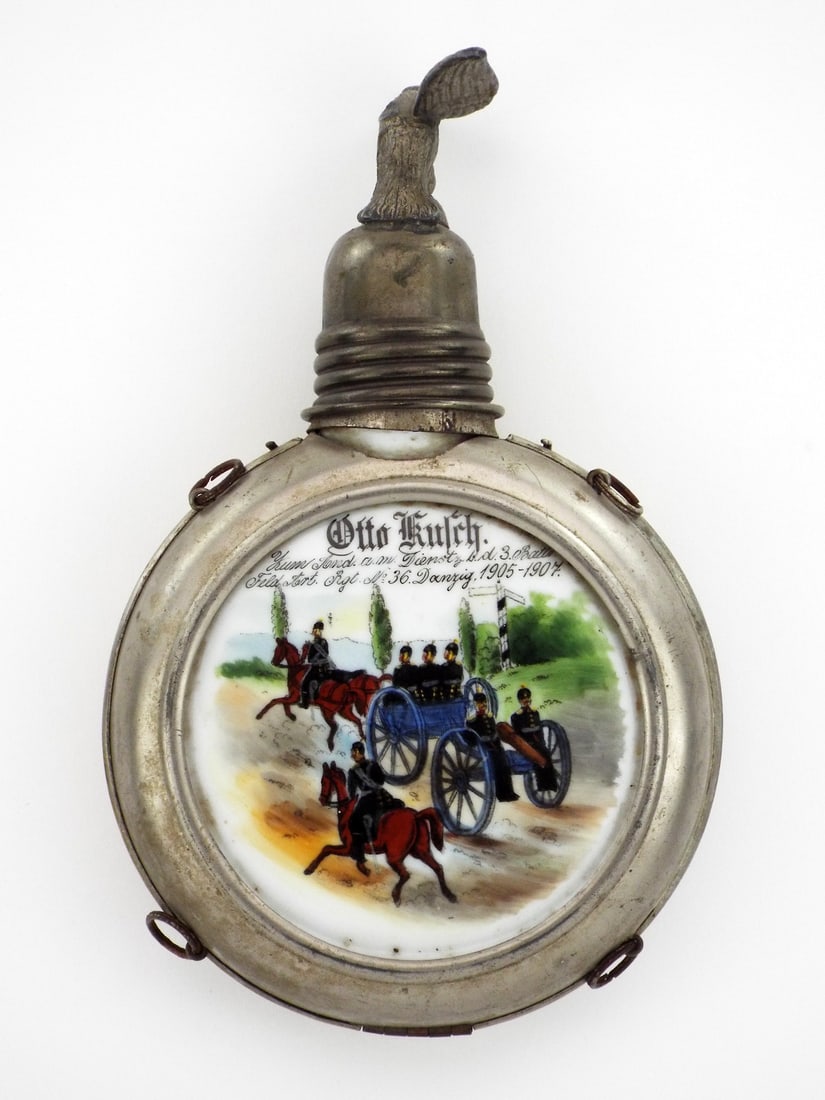 German WWI era Regimental Flask Dated 1905-1907: German WWI era Regimental Flask Dated 1905-1907