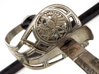 German WWI  Cavalry Uhlan Officers Sword Triple Engraved Blade