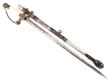 Antique American Civil War era Fraternal Masonic Presentation Sword