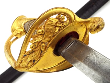 Very GOOD American Civil War  Model 1852 Naval Officers Sword  by N.P. AMES