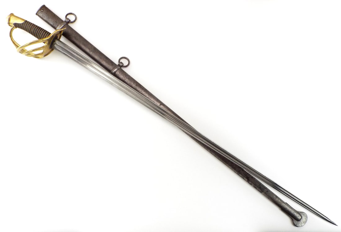 French Cuirassier Heavy Cavalry Sword Brass Hilt with Ispectors Stamps (1 of 20)
