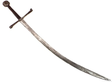 RARE HUNGARIAN WAR SABER CIRCA 1500 WITH ORIGINAL WOODEN GRIP
