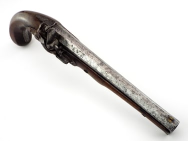 Ver RARE 18th. C. British Silver Mounted Duelling Flintlock Pistol by WOGDON LONDON