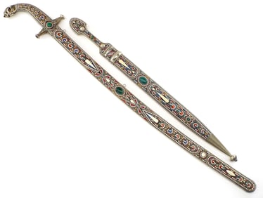 Set of Russian Caucasian Dagestan Presentation SHASHKA & KINGAL in Enamel