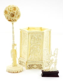 3 FINE Japanese Carvings