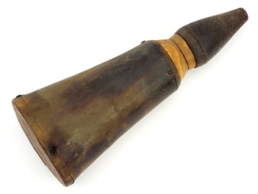 Antique Horn and Wood Powder Flask