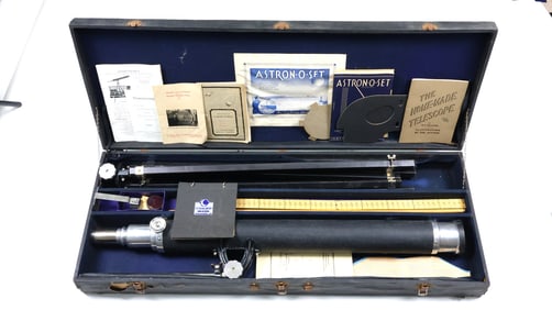 Large Vintage Telescope in Box with Accessories