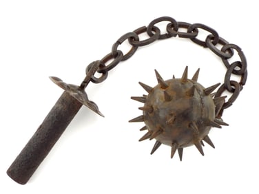 Medieval Style Victorian Heavy Spiked Ball & Chain Flail Morning Star