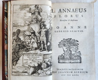 1680 FLORUS ILLUSTRATED EDITION ANTIQUE DECORATIVE BINDING