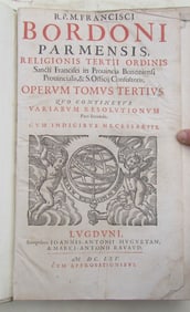 1665 VELLUM SPINE FOLIO PARMENSIS FRANCISCI BORDONI antique Vol. III