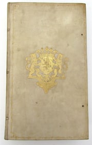1824 Elogium Tiberii Hemsterhusii ARMORIAL VELLUM BINDING antique