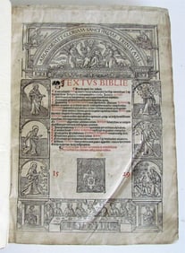 1529 BIBLE ILLUSTRATED TEXTUS BIBLIA antique FOLIO in LATIN RARE 16th CENTURY