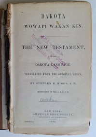 1886 BIBLE in DAKOTA INDIAN LANGUAGE NEW TESTAMENT antique AMERICANA rare
