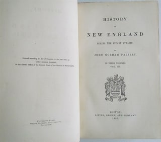 1865 HISTORY OF NEW ENGLAND by J. PALFREY Vol. III antique