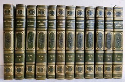 1826 LIVES of ILLUSTRIOUS MEN by PLUTARCH antique ILLUSTRATED 12 volumes FRENCH
