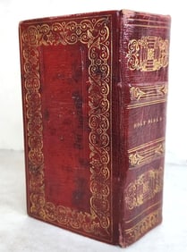 1821 BIBLE in ENGLISH FULLY ILLUSTRATED antique FINE DECORATIVE BINDING