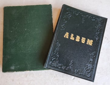 1855 ALBUM AMICORUM - MANUSCRIPT GERMAN BOOK antique ILLUSTRATED Lubeck