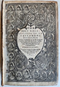 1637 KING JAMES BIBLE in ENGLISH antique Old & New Testament by ROBERT BARKER