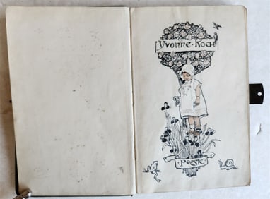 1855 ALBUM AMICORUM - MANUSCRIPT POETRY GERMAN BOOK antique ILLUSTRATED Landau