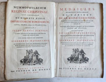 1742 NUMISMATIC ILLUSTRATED FOLIO medal collection of Queen of Sweden antique