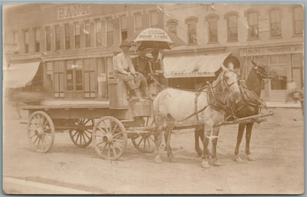 ROBINSON IL SHOE & CLOTHING BOOM STORE ADVERT. ANTIQUE REAL PHOTO POSTCARD RPPC