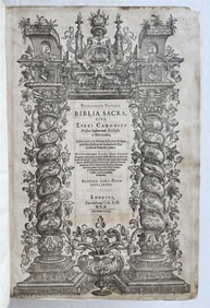 1593 BIBLE in LATIN antique LONDON ROBERT BARKER Old & New Testament FOLIO