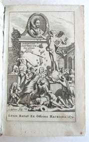1674 John Barclay SATYRICON antique VELLUM BOUND