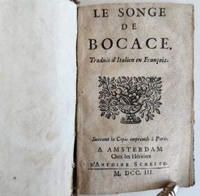 1703 BOCCACCIO Le Songe de Bocace antique in French