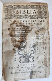 1573 BIBLE in LATIN antique FULLY ILLUSTRATED Old & New Testament