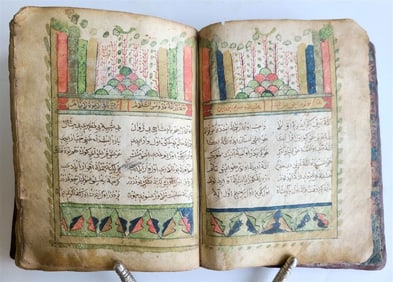 19th century OTTOMAN TURKISH MANUSCRIPT ISLAMIC POETRY ILLUMINATED BOOK antique