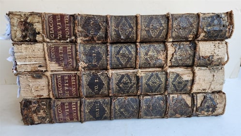 1677 LIVES of ROMAN POPES 4 FOLIO VOLUMES FULLY ILLUSTRATED antique in LATIN