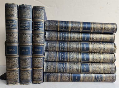 1900s CASSEL'S HISTORY of ENGLAND 9 volumes ILLUSTRATED antique
