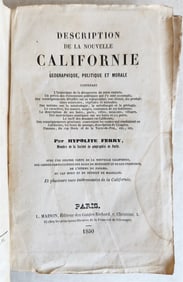 1850 DESCRIPTION de la NOUVELLE CALIFORNIE antique FRENCH Americana ILLUSTRATED