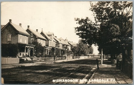 LANSDALE PA RICHARDSON AVE. ANTIQUE REAL PHOTO POSTCARD RPPC