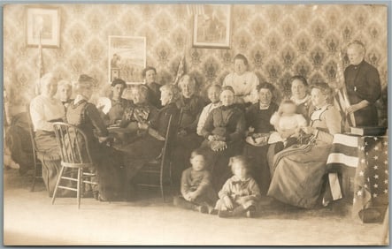 CONCORD VT WOMAN'S RELIEF CORPS PATRIOTIC ANTIQUE REAL PHOTO POSTCARD RPPC