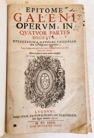 1643 GALEN Epitome Galeni operum antique FOLIO MEDICAL