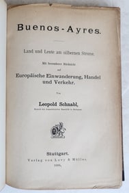 1885 BUENOS AYRES by LEOPOLD SCHNABL antique in GERMAN Argentina