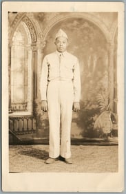BLACK AMERICANA SOLDIER MIAMI FL ANTIQUE REAL PHOTO POSTCARD RPPC
