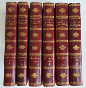 1803-04 FRENCH THEATRE 6 VOLUMES TRAGEDIES ILLUSTRATED antique by Petitot