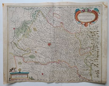 1641 MAP of ITALY antique authentic TERRITORIUM BONONIENSE IL BOLOGNESE original