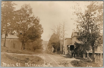 POTTERVILLE PA MAIN STREET ANTIQUE REAL PHOTO POSTCARD RPPC