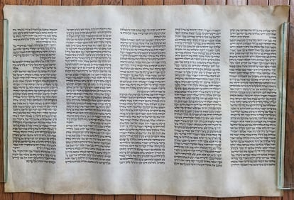 TORAH SCROLL FRAGMENT MANUSCRIPT on VELLUM ANTIQUE BIBLE EXODUS 2:24-6:30