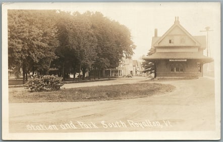 SO. ROYALTON VT RAILROAD STATION RAILWAY DEPOT ANTIQUE REAL PHOTO POSTCARD RPPC