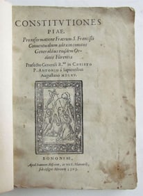 1565 FRANCISCANS ORDER CONSTITUTION antique RARE
