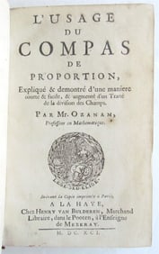 1691 USAGE of COMPASS ILLUSTRATED antique LÂ´USAGE DU COMPAS DE PROPORTION