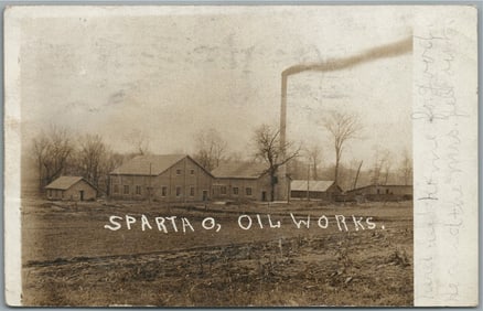 SPARTA OH OIL WORKS ANTIQUE REAL PHOTO POSTCARD RPPC