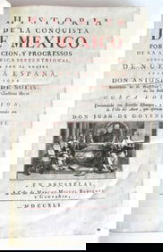 1741 Historia de la conquista de Mexico antique ILLUSTRATED FOLIO in SPANISH